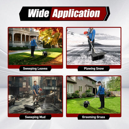 52CC 2 Stroke Gas Handheld Sweeper Broom, 1700W 2.3HP Gas Powered Artificial Lawn Sweeper, Outdoor Hand Held Gas Power Broom