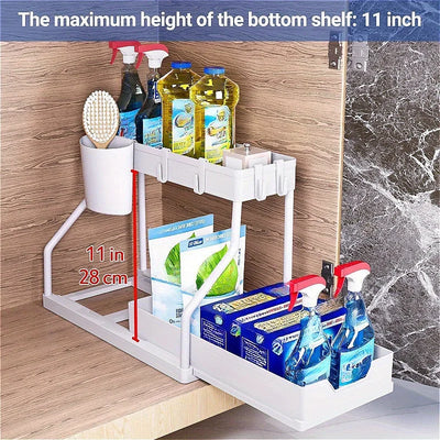 Multi-layer Pull-out Finishing Seasoning Household Kitchen Rack Bathroom Sink Layered Sundries Storage Rack by Smarsty