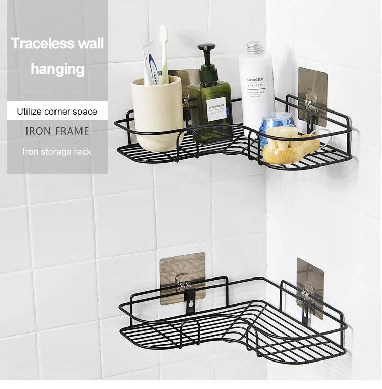 Durable Iron Triangle Corner Rack for Kitchen and Bathroom - Smarsty