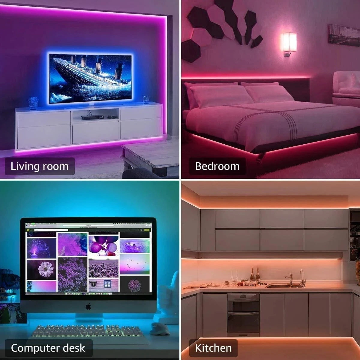 Smart LED Strip Lights with Bluetooth Control for Home Decor - Smarsty