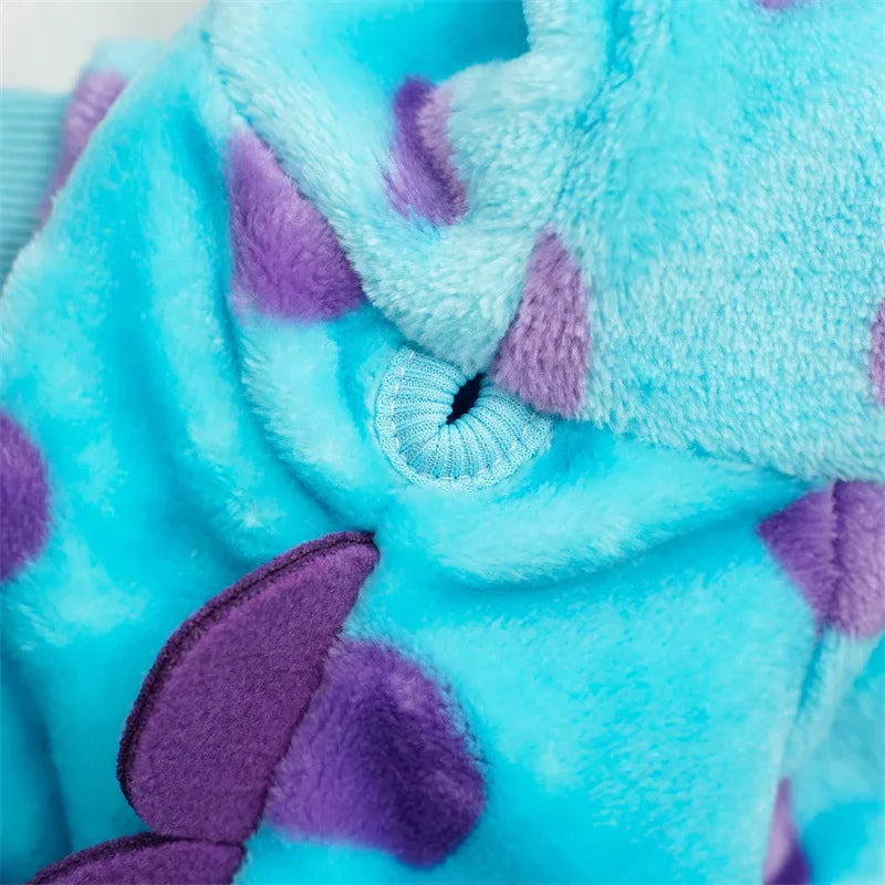 Funny Dog Dinosaur Halloween Costume Soft Warm Dog Clothes for Small Dogs Pixar Monsters Overalls for Cat Winter Puppy Hoodies