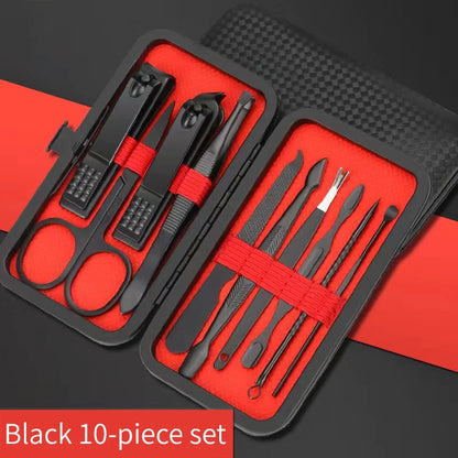 Convenient Black and Red Nail Clipper Set - Smarsty