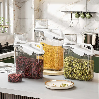 Moisture-Proof Storage Container for Grains Pet Food Snacks Transparent Sealed Food Storage Jar Kitchen Organizer for Dry Foods by Smarsty