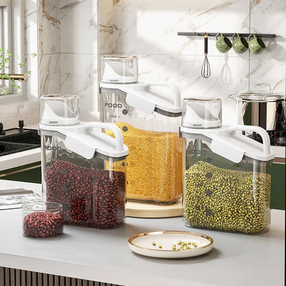Moisture-Proof Storage Container for Grains Pet Food Snacks Transparent Sealed Food Storage Jar Kitchen Organizer for Dry Foods