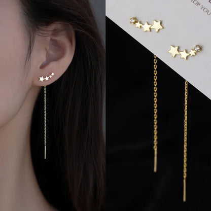 Rose Gold Drop Earrings with Zircon Crystals for Women - Smarsty