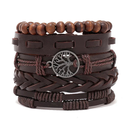 Viking Leather Bracelet For Men Adjustable Skull Design - Smarsty