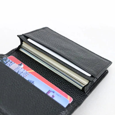 Genuine Leather Business Card Holder Name Card Case Credit Card Wallet for Men & Women - Smarsty