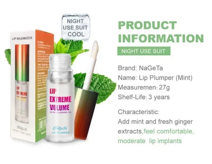 Ginger Mint Lip Plumper Oil for Fuller Youthful Lips - Smarsty