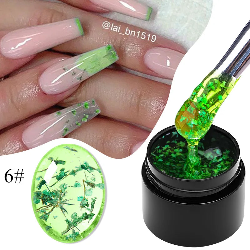 Pink Dried Flower Gel Nail Polish for Fairy Nail Art - Smarsty
