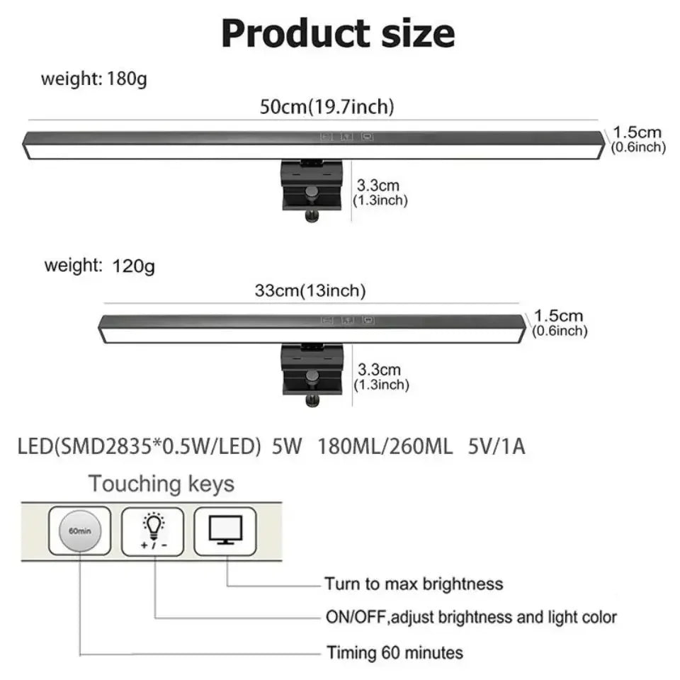 LED Eye-Care Desk Lamp with Stepless Dimming Feature - Smarsty