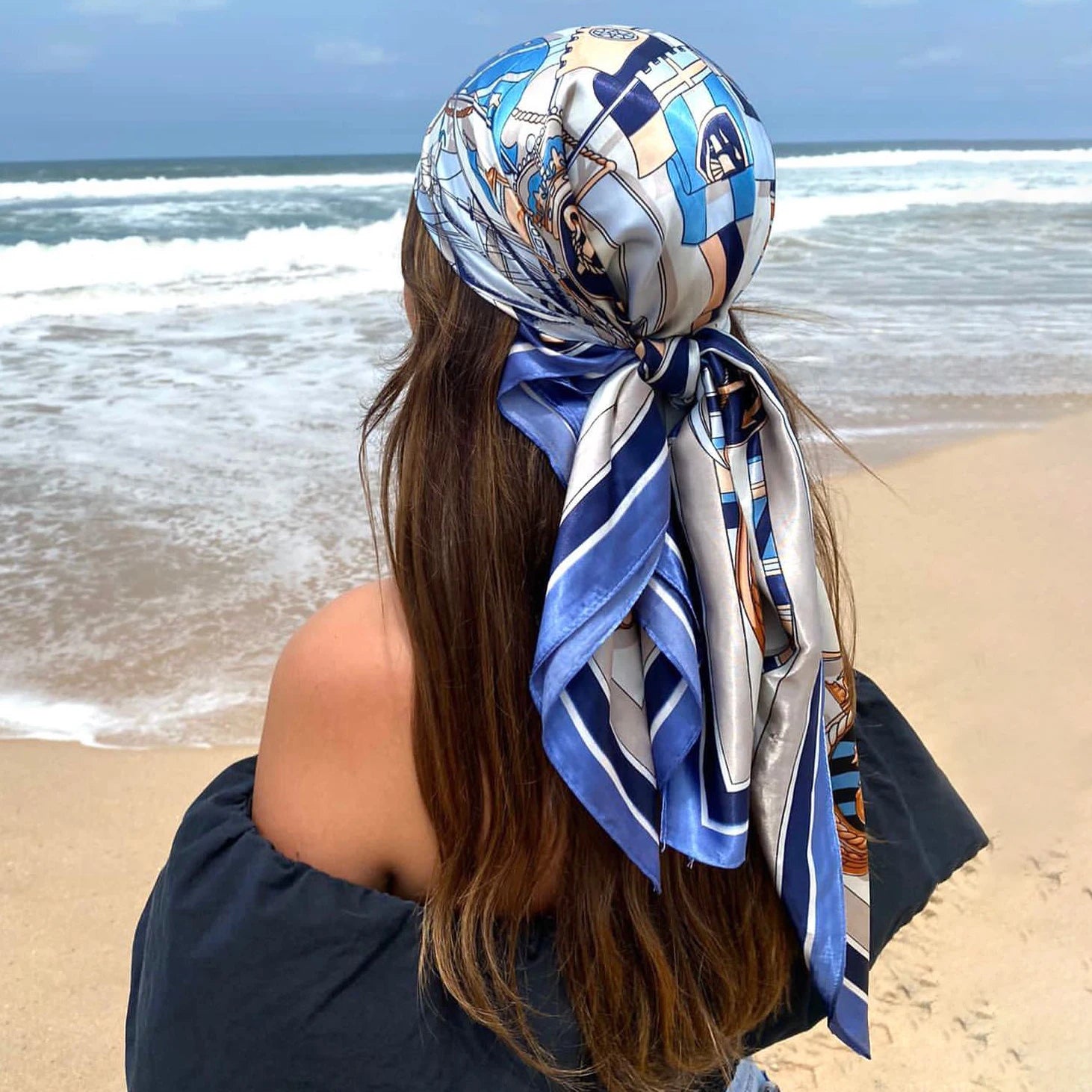 Luxury Silk Satin Hijab Scarf For Women Square Shawl - Smarsty