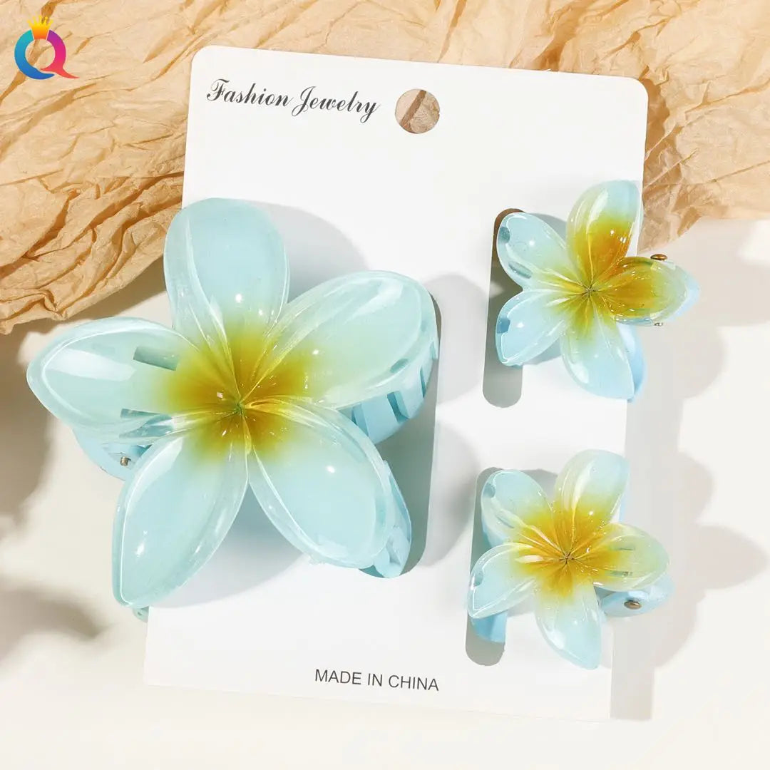 Hawaiian Flower Hair Claw Clips For Thin Hair Lightweight - Smarsty