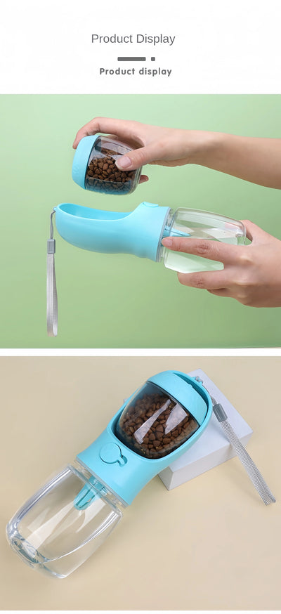 Portable Dog and Cat Water Bottle with Food Storage - Smarsty