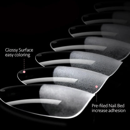Long Round Fake Nails 120 Piece Set for Easy DIY - Smarsty