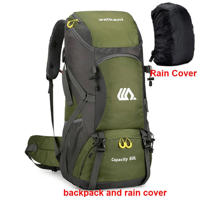 50L Travel Backpack Camping Men Large Hiking Bag Tourist Rucksack Waterproof Outdoor Sports Climbing Mountaineering Bag Luggage by Smarsty