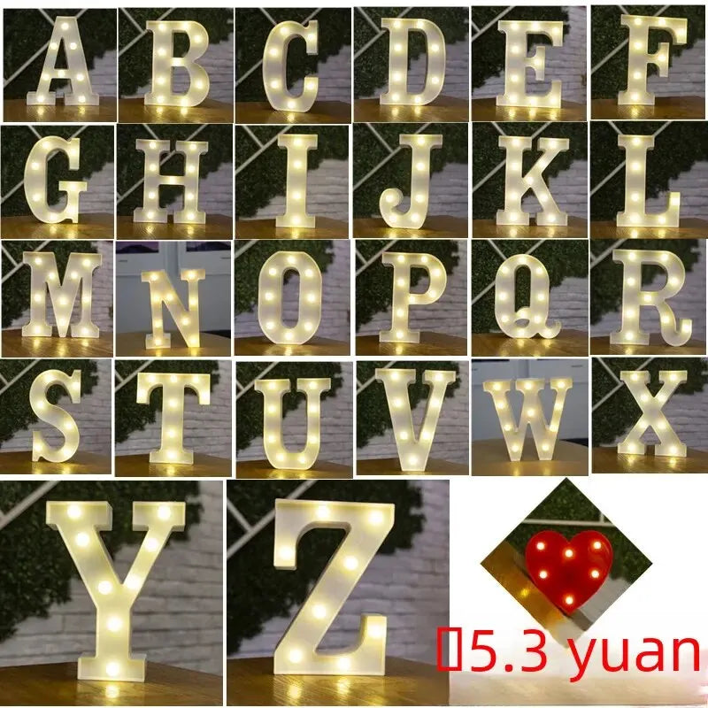 Colorful LED Letter Light for Weddings and Birthdays - Smarsty