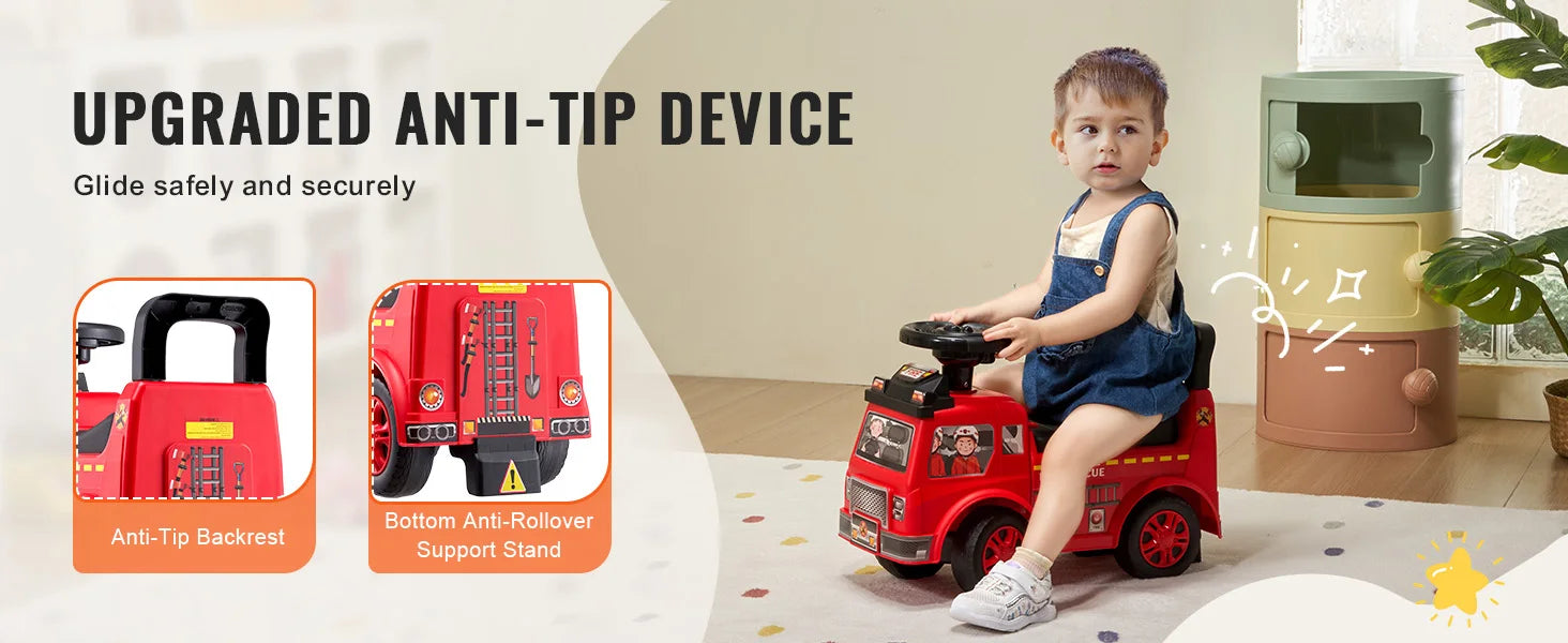 SucceBuy Ride On Push Car Kids Ride On Car with Music Steering Wheel & Under Seat Storage for Toddlers Ages 3-12 Ride Racer - Smarsty