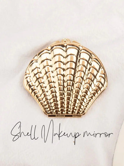 Golden Shell Double Sided Makeup Mirror Elegant Design - Smarsty