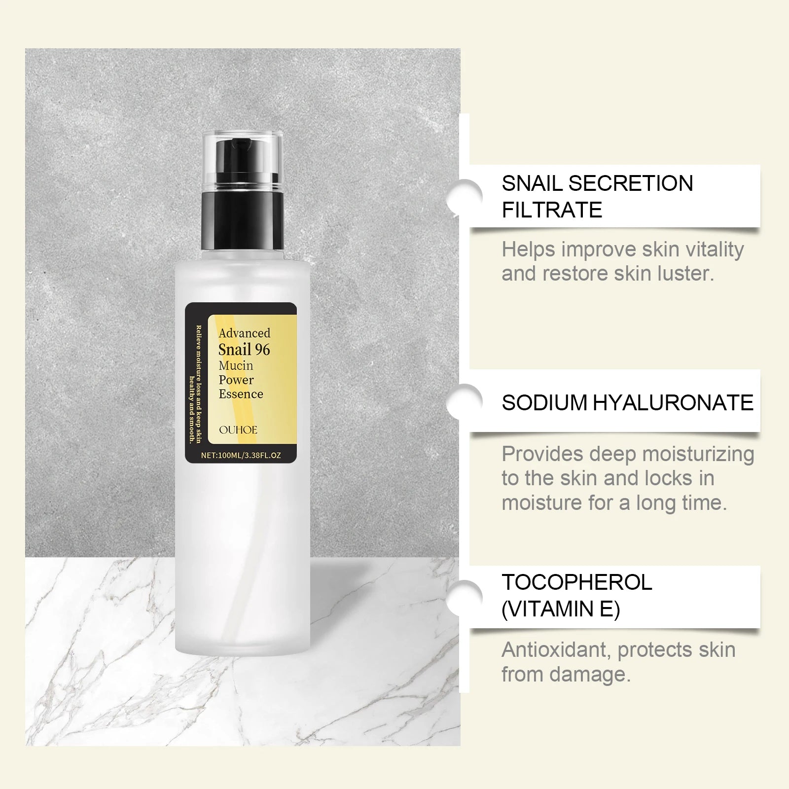 Advanced Snail Mucin Essence for Moisturizing and Firming - Smarsty