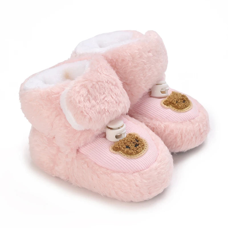 Soft Soled Bear Baby Snow Boots Warm Plush First Walkers - Smarsty