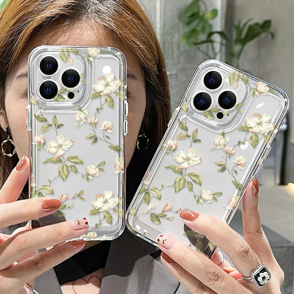 Flower Clear Shockproof iPhone Case - Smarsty