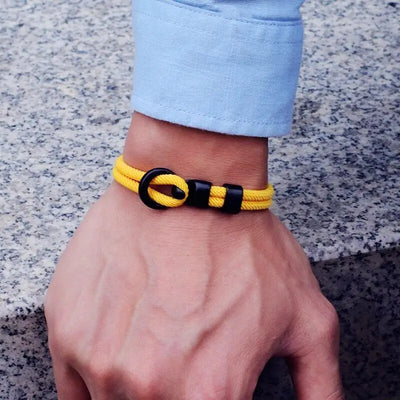 Men's Double Layer Paracord Survival Rope Bracelet Outdoor - Smarsty