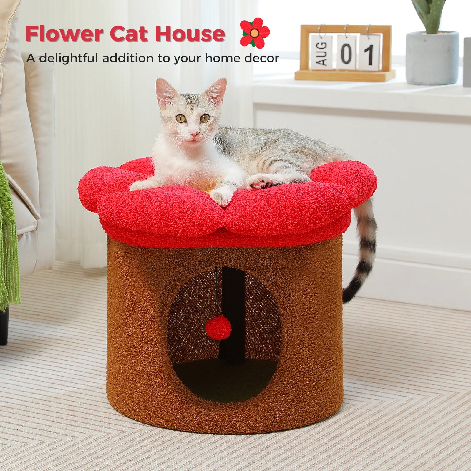 Large Cat House with Removable Flower Bed - Smarsty