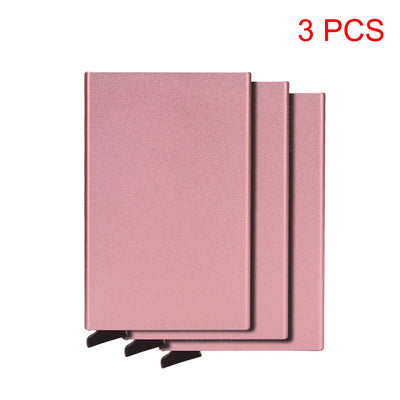 Rfid Credit Card Holder Metal Thin Slim Smart Wallet Men Women Wallets Pop Up Minimalist Small Black Purse Mini Walets for Men - Smarsty