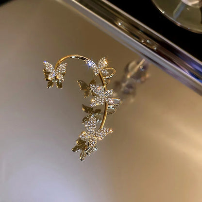 Luxury Crystal Butterfly Clip Earrings for Stylish Women - Smarsty