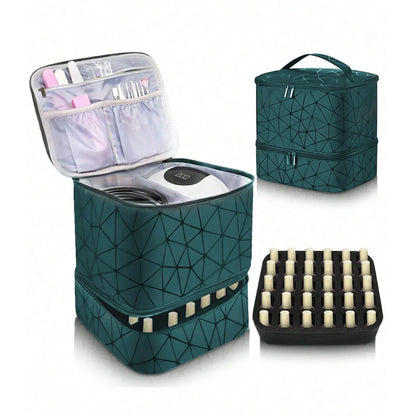 Portable Nail Polish Organizer Bag With Double Layer - Smarsty