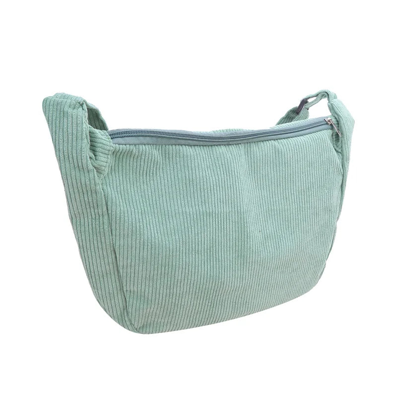 Corduroy Shoulder Bag Minimalist Crossbody For Women - Smarsty