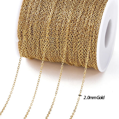 No Fade 2M Gold Stainless Steel Beaded Chain Durable - Smarsty