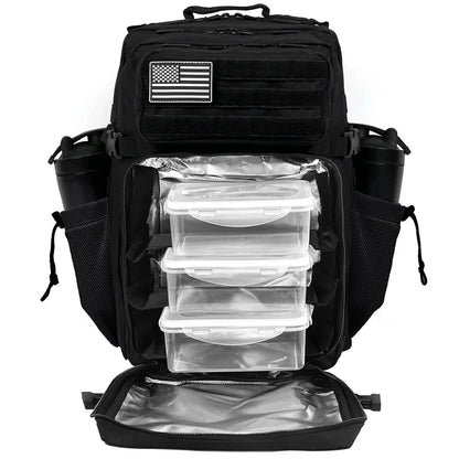 45L Meal Prep Management Backpack Gym Tactical Waterproof Insulated Lunch Cooler Bag Hiking Camping Travel Rucksack - Smarsty