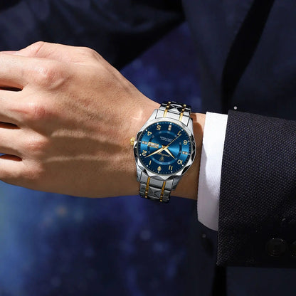 Luxury Waterproof Quartz Watch for Men with Luminous Dial - Smarsty