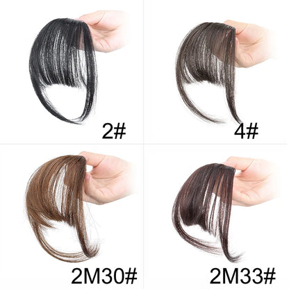 Synthetic Fake Invisible Air Bangs Hair Extension Front Fringes Hairpiece Black Brown Hair Accessories for Women - Smarsty