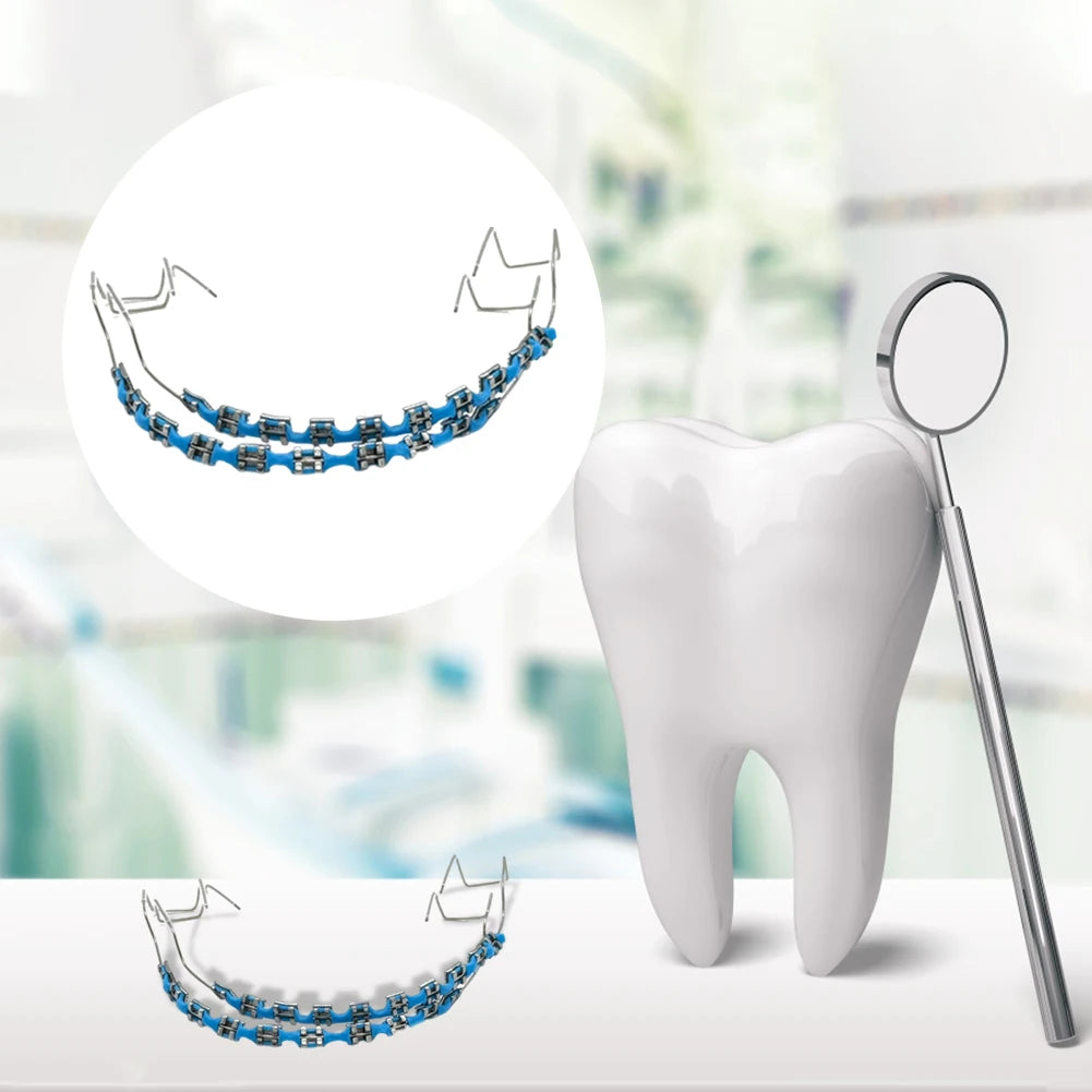 Temporary Tooth Decoration Dental Fake Braces with Metal Wires & Bracket Dental Metal Bracket Dental Tool for Tooth Decor