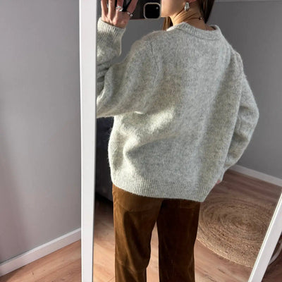 Hirsionsan Elegant Long Sleeve Sweater Women 2024 New Single-Breasted Female Casual Cardigan Soft Cashmere Knitted Outwear - Smarsty