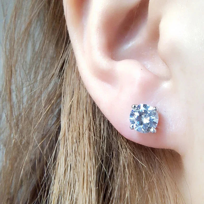 Moissanite Stud Earrings S925 Silver Certified Brilliance - Smarsty