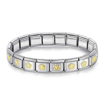 Womens Stainless Steel Charm Bracelet Elastic Fashion Bangle - Smarsty