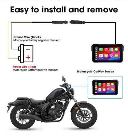 Motorcycle GPS Display With Wireless CarPlay Android Auto - Smarsty