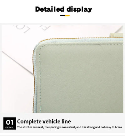 Women Long Wallet Pu Leather Card Holder Large Capacity Hasp Zipper Coin Purse Multi Card Organizer Cell Phone Wristlet Handbag - Smarsty