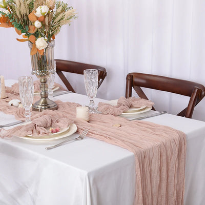 Rustic Cheese Cloth Table Runner for Weddings and Events - Smarsty