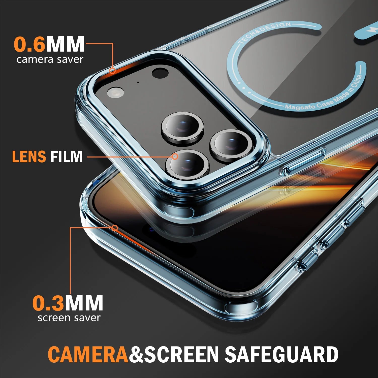 Luxury Phantom HD Transparent for Magsafe Magnetic Phone Case for iPhone 17 Air 16 15 14 Plus 13 12 11 Pro Max Shcokproof Cover