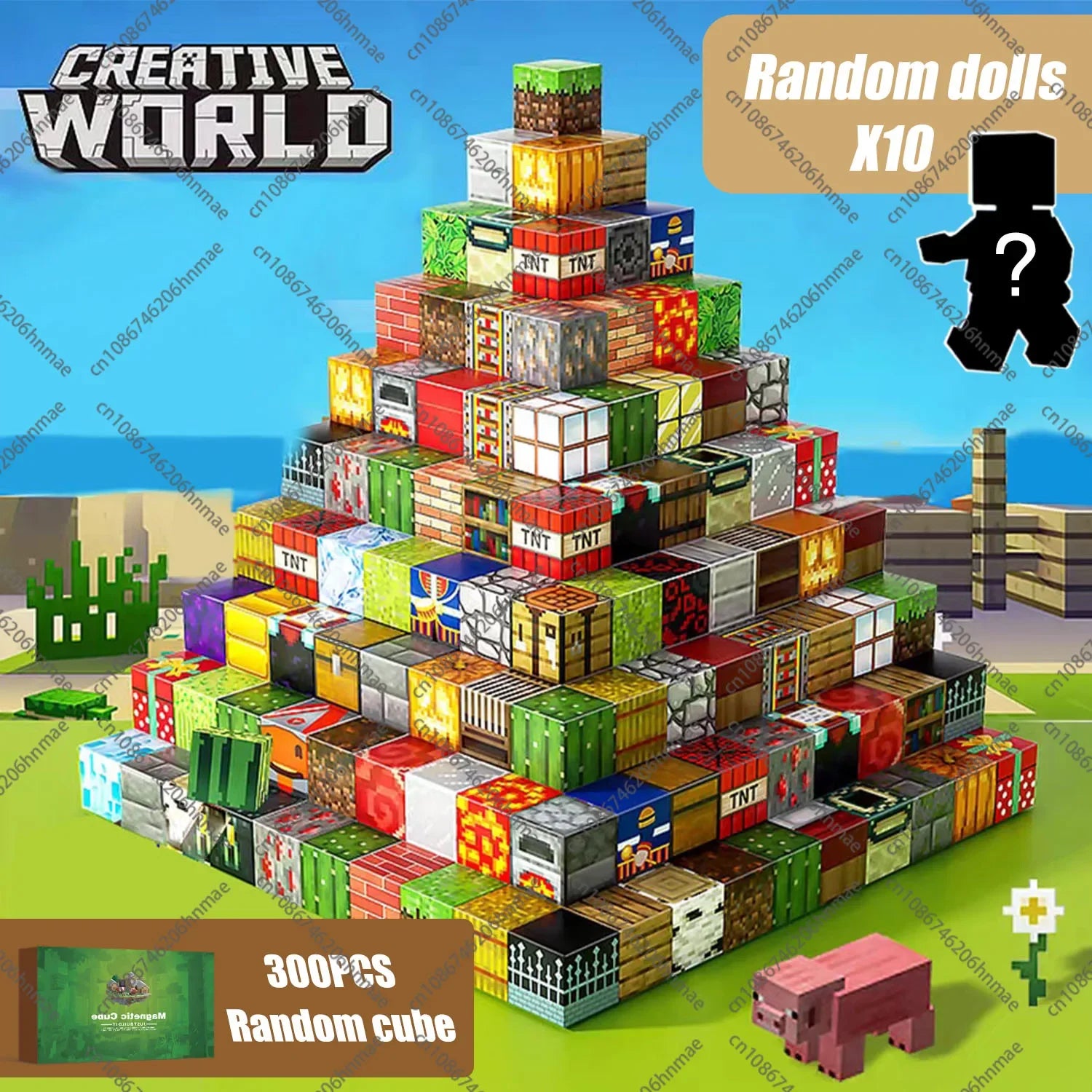 Magnetic Building Blocks Mine World Magnet Cube Set for Boy Girl Kid Age 3+ DIY Model Children STEM Educational Sensory Toy - Smarsty