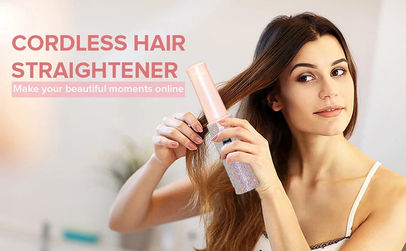 2 in 1 Wireless Hair Straightener and Curler Brush - Smarsty