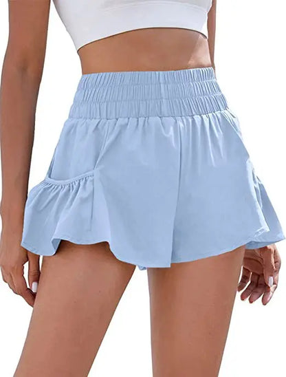 Hotty Hot Solid Color Tennis Skirt Yoga Shorts for Women's Gym Sportswear Pocket Loose Sport Outfit Fitness Runing Workout Short - Smarsty