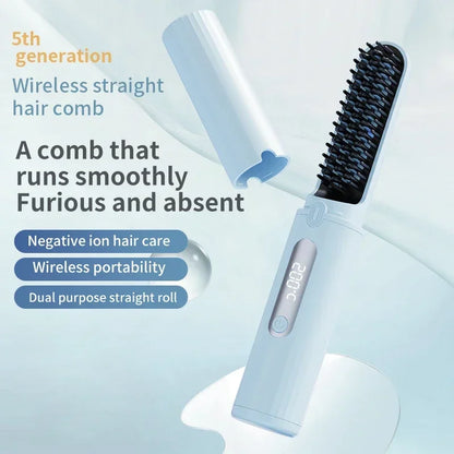 Portable Wireless Hair Straightener with Negative Ion Technology - Smarsty