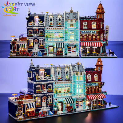 HUIQIBAO Toys MOC City Corner Coffee Shop Architecture Style Street View Micro Building Blocks for Children Construction Bricks - Smarsty