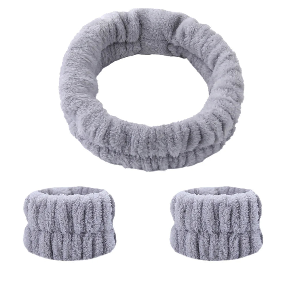 Absorbent Waterproof Face Wash Wristbands And Headband Set - Smarsty