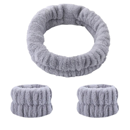 Absorbent Waterproof Face Wash Wristbands And Headband Set - Smarsty